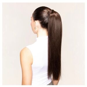 New Bellami Mochachino Brown 1C Faux Wrap Ponytail 20” Hair Extensions